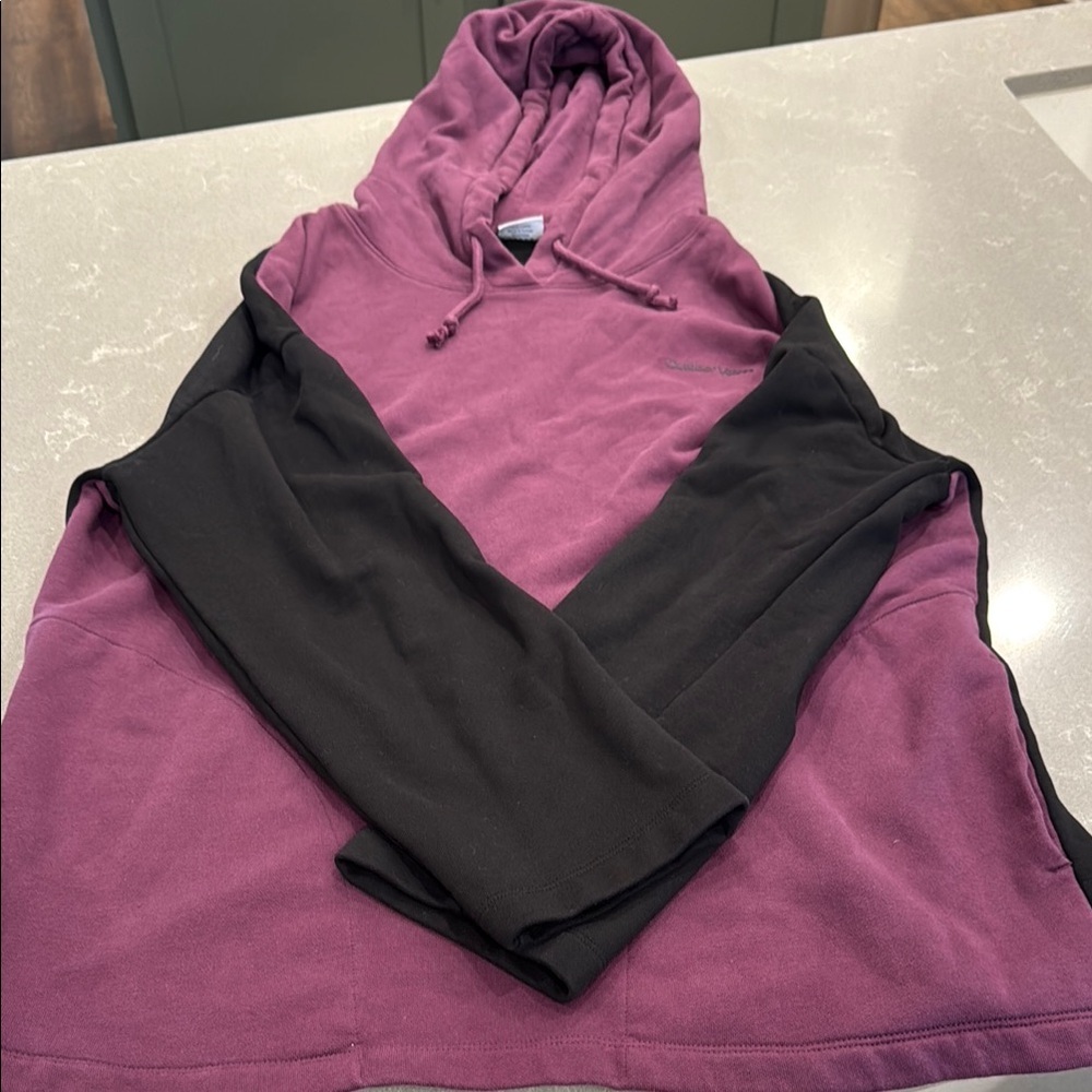 Outdoor Voices Purple and Black Hoodie Oversized 100% Cotton